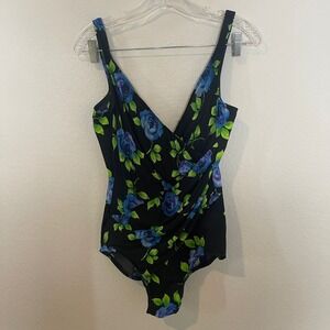 Miraclesuit‎ Floral One Piece Swimsuit Tummy Control Shaping Size 14